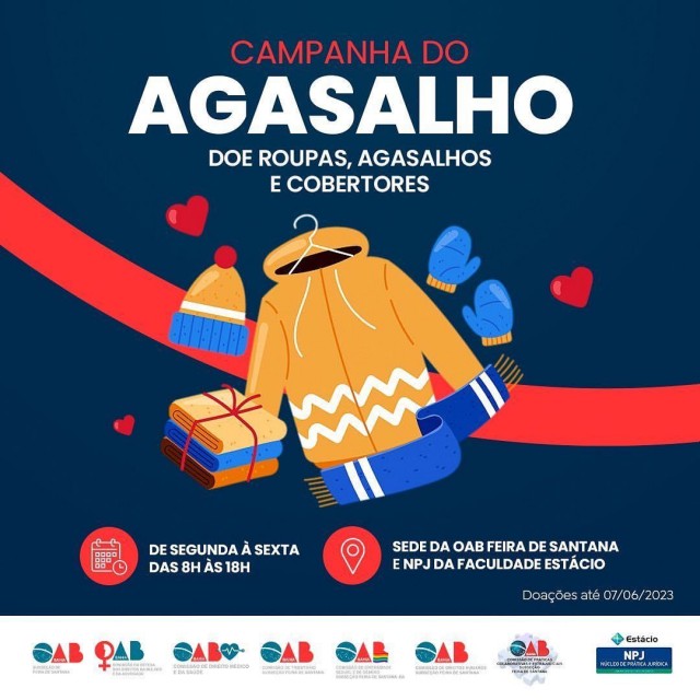 OAB Feira apoia comissões do órgão na realização da Campanha do Agasalho