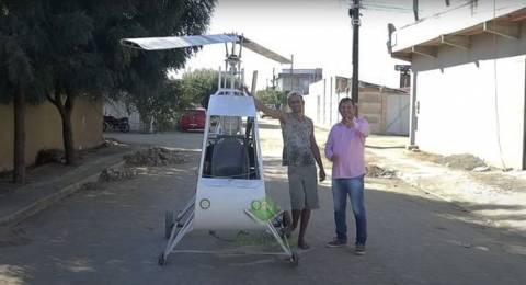 Baiano realiza sonho de infância e constrói helicóptero inusitado