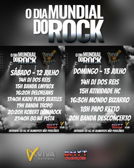 10 Bandas de Rock e DJ comemoram o Dia Mundial do Rock, neste sábado e domingo