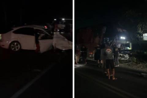 Colisão entre ônibus da banda de Neto Brito e carro deixa mortos e feridos na BA-046