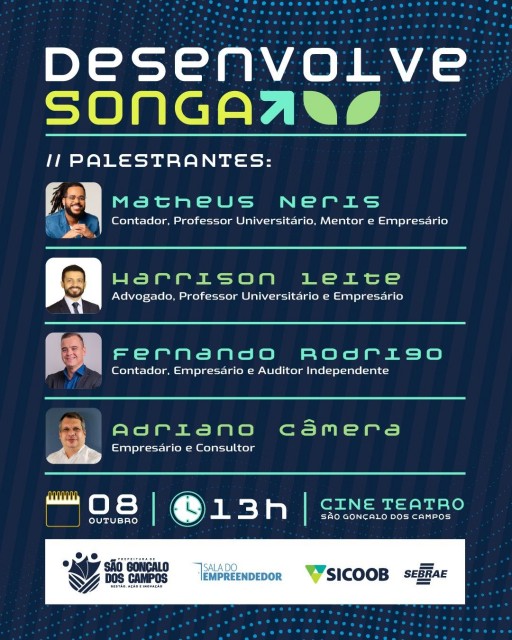 São Gonçalo dos Campos realiza evento “Desenvolve Songa” com foco em empreendedorismo e inovação
