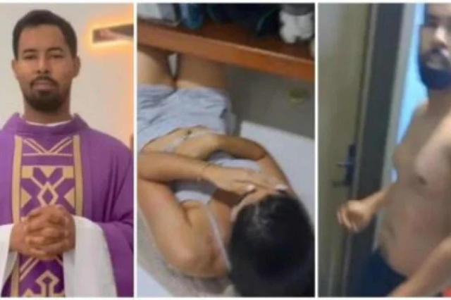 Padre é flagrado em atitude suspeita com noiva de fiel em casa paroquial
