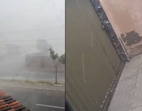 Chuva de granizo no sudoeste baiano surpreende população