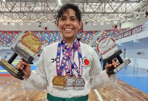 Sophia Rosa Dantas: promessa feirense brilha no karatê Shotokan