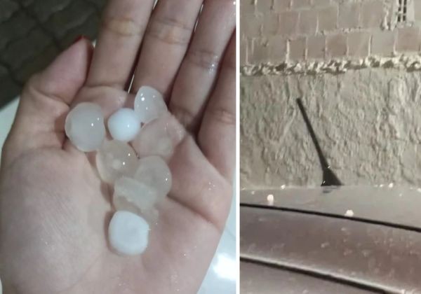 Chuva de granizo surpreende moradores de cidade baiana