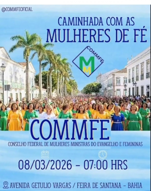 Ato de intercessão e celebração no Dia da Mulher será realizado em Feira de Santana